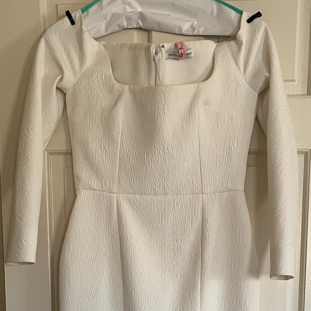 Emilia Wickstead BIRCH BRIDAL DRESS IN IVORY TEXTURED CLOQUE size 6 us altered - Picture 11 of 14